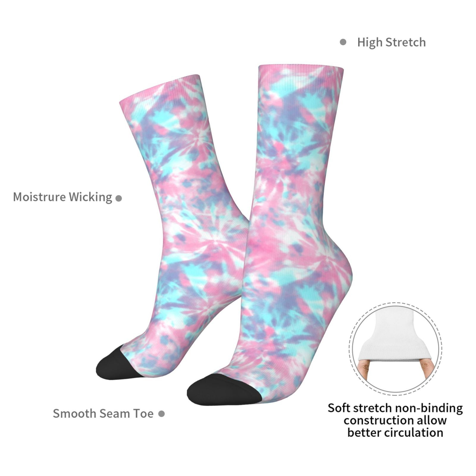 Tie Dye Print Crew Socks For W - Running Gear Youtube recensione e prezzo