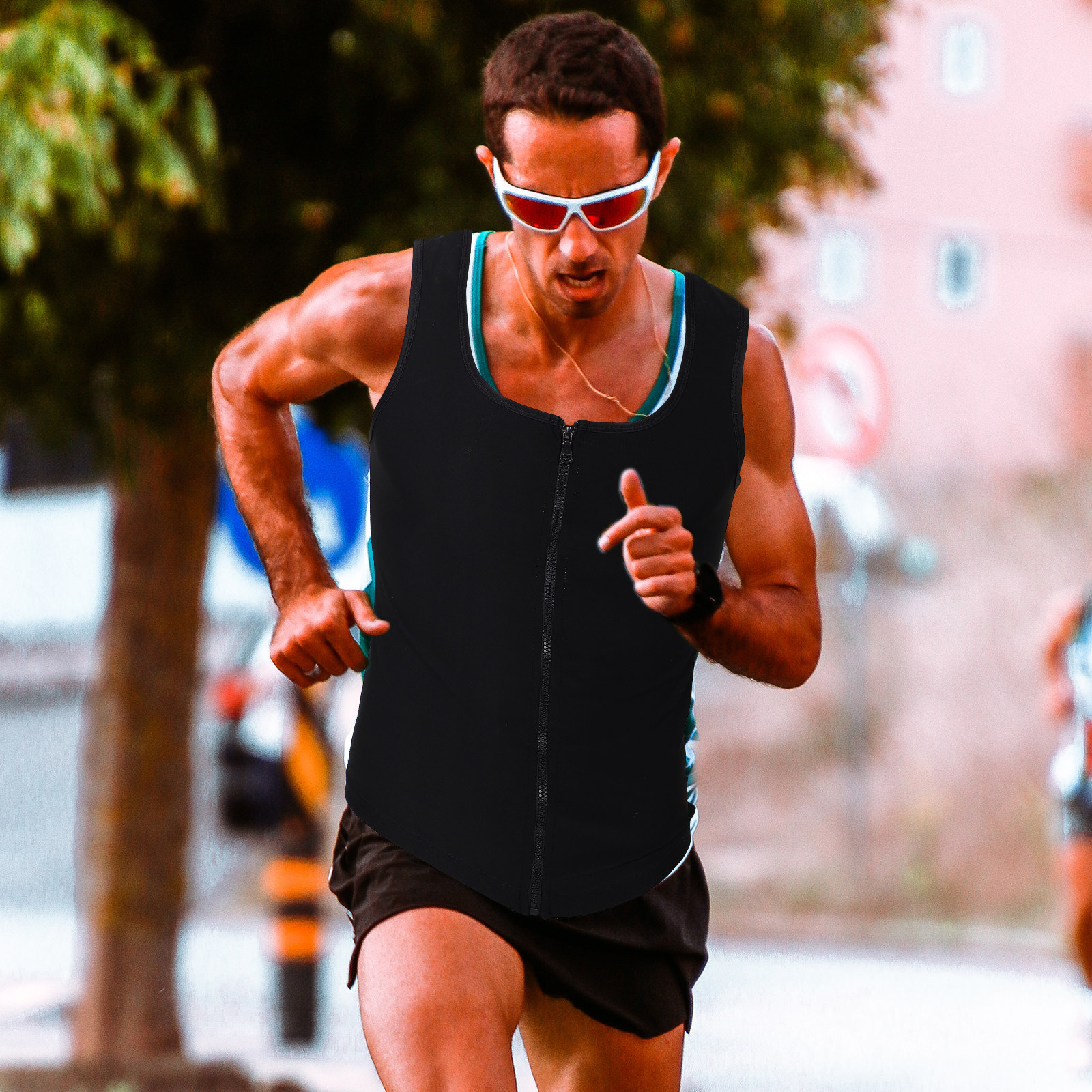 Mens Zip Up Sweat Vest Workout - Running Gear Vest recensione e prezzo