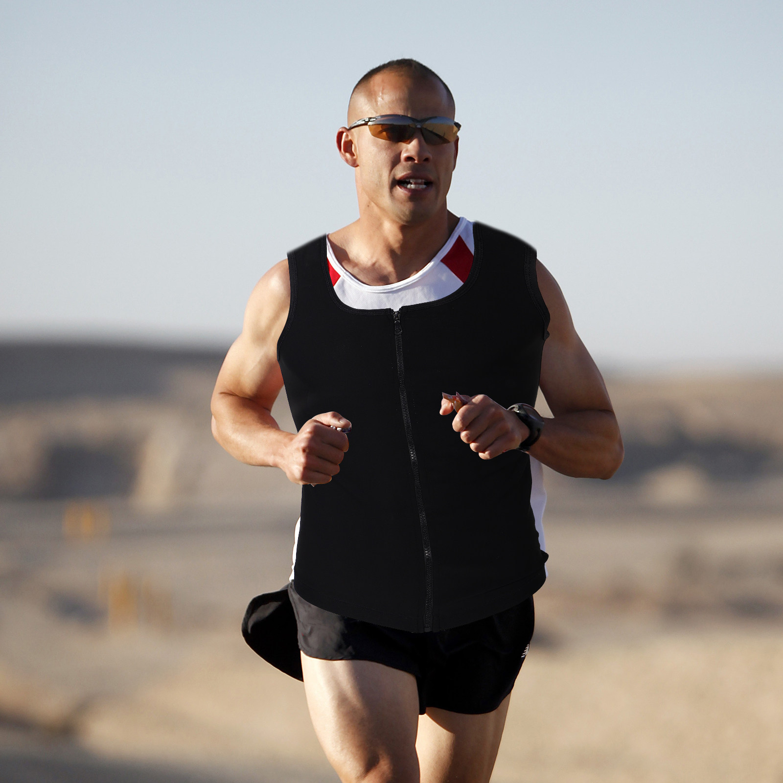 Mens Zip Up Sweat Vest Workout - Running Gear Vest recensione e prezzo